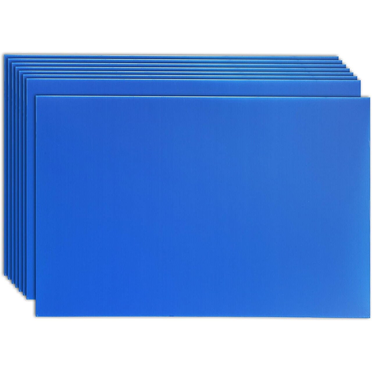 8 Pack Corrugated Plastic Yard Signs 24x36 for Outdoor, Open House,  Birthday, Lawn, Foam Poster Board with 4mm Blank Surface (Blue)